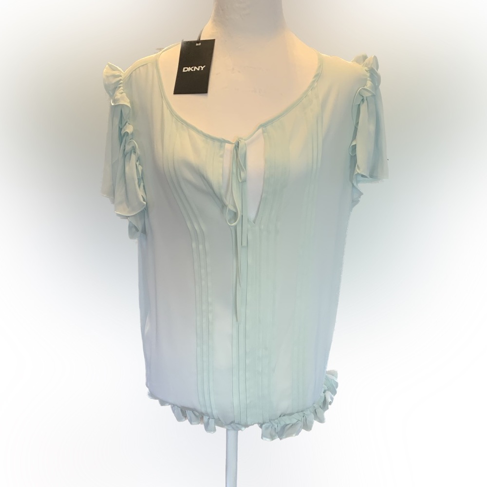 DKNY blouse new with tags, pale mint size L